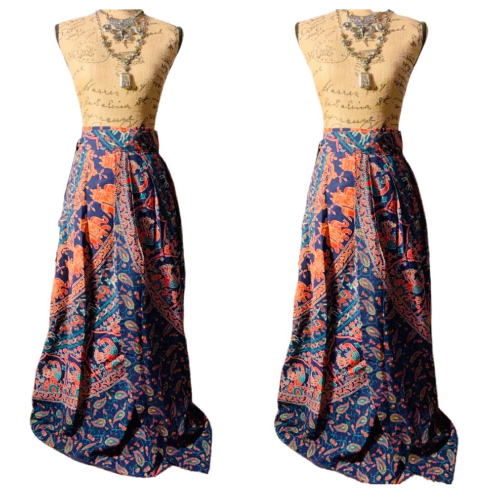 Boho Maxi Skirt Handmade High Waist Wrap Around Maxi Skirt